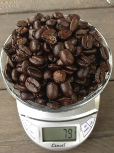 79 grams of roasted beans